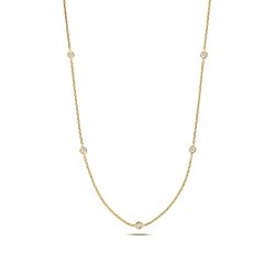 Diamond Rubover Necklace In 18ct Gold 