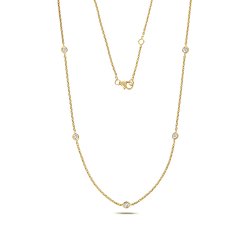 Diamond Rubover Necklace In 18ct Gold 