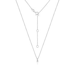Diamond 3 Claw Necklace In 18ct White Gold 