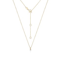 Diamond 3 Claw Necklace In 18ct Gold 