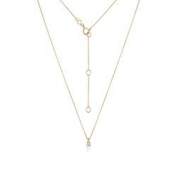 Diamond 4 Claw Necklace In 18 Ct Gold 
