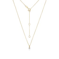 Diamond 3 Claw Necklace In 18ct Gold 