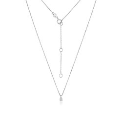 Diamond 4 Claw Necklace In 18 Ct White Gold 