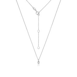 Diamond Rubover Necklace In 18ct White Gold 