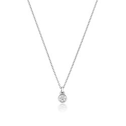 Diamond Rubover Necklace In 18ct White Gold 