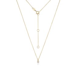 Diamond 4 Claw Necklace In 18 Ct Gold 