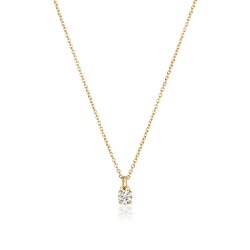 Diamond 4 Claw Necklace In 18 Ct Gold 