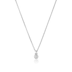Diamond Rubover Necklace In 18ct White Gold 