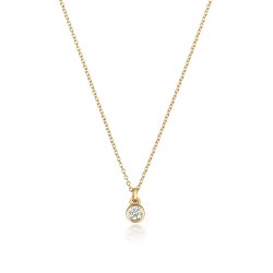 Diamond Rubover Necklace In 18ct Gold 