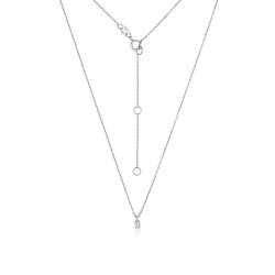 Diamond 4 Claw Necklace In 18 Ct White Gold 