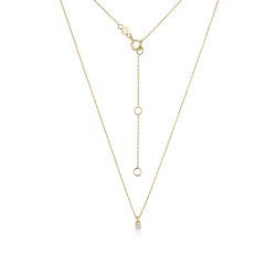 Diamond 4 Claw Necklace In 18 Ct Gold 