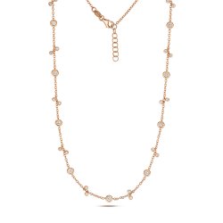 Diamond Necklace In 18ct Rose Gold 