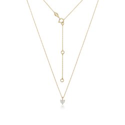 Diamond Heart Shape Necklace In 18ct Gold 