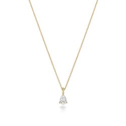 Diamond Pear Shape Necklace In 18ct Gold 