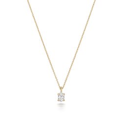 Diamond Oval Cut Necklace In 18ct Gold 