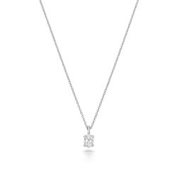 Diamond Oval Cut Necklace In 18ct White Gold 