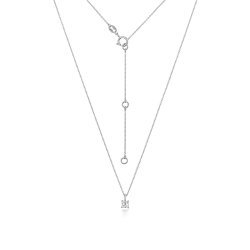 Diamond Asscher Cut Necklace In 18ct White Gold 