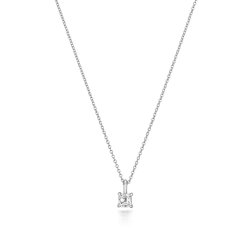 Diamond Asscher Cut Necklace In 18ct White Gold 
