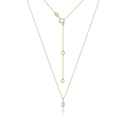Diamond Marquise Cut Necklace In 18ct Gold 