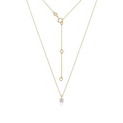 Diamond Asscher Cut Necklace In 18ct Gold 