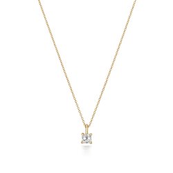 Diamond Asscher Cut Necklace In 18ct Gold 