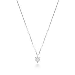 Diamond Heart Shape Necklace In 18ct White Gold 
