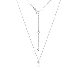 Diamond Heart Shape Necklace In 18ct White Gold 