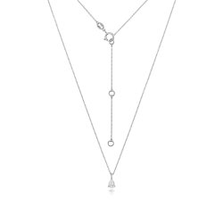 Diamond Pear Shape Necklace In 18ct White Gold 