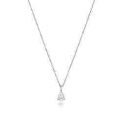 Diamond Pear Shape Necklace In 18ct White Gold 