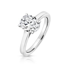 Oval Solitaire Set With 4 Talon Claws Ring LRG0003