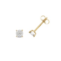 Diamond Brilliant Range Studs In 9ct Gold 
