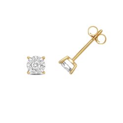 Diamond Brilliant Range Studs In 9ct Gold 