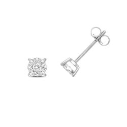Diamond Brilliant Range Studs In 9ct White Gold 