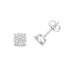 Diamond Brilliant Range Studs In 9ct White Gold 