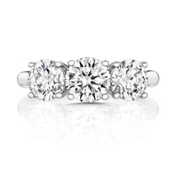 Round Centre Stone Claw Set With Round Sides Trilogy Ring LRG0041