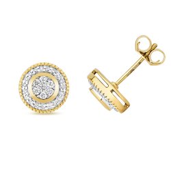 Diamond Set Around Studs In 9ct Gold 