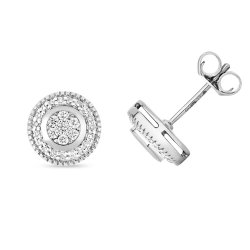 Diamond Set Around Studs In 9ct White Gold 