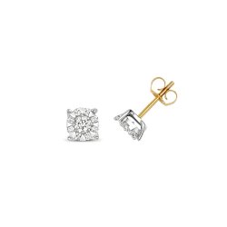 Diamond Brilliant Range Studs In 9ct Gold 