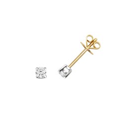 Diamond Claw Set Studs In 9ct Gold 