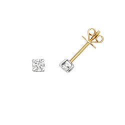 Diamond Claw Set Studs In 9ct Gold 