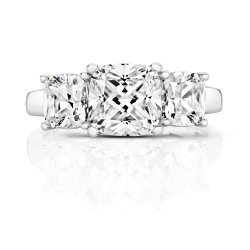 Cushion Centre Stone Claw Set With Cushion Sides Trilogy Ring LRG0022
