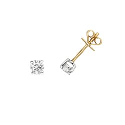 Diamond Claw Set Studs In 9ct Gold 