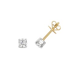 Diamond Claw Set Studs In 9ct Gold 