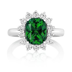 Green Centre Stone Cluster Dress Ring LRG0031E