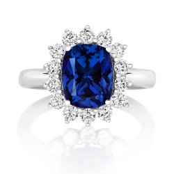 Blue Centre Stone Cluster Dress Ring LRG0031S