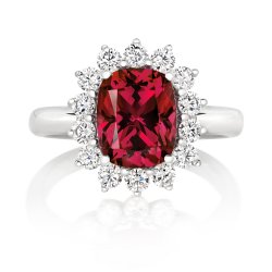 Red Centre Stone Cluster Dress Ring LRG0031R