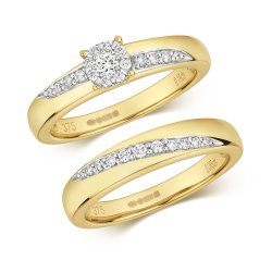 Diamond Brilliant Bridal Set In 9ct Gold 