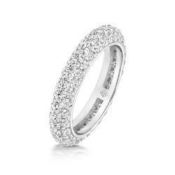 Round Stones 3 Row Pave Set Eternity Ring LRG0055
