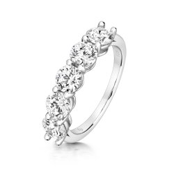 Round 5 Stone Half Eternity Ring LRG0064