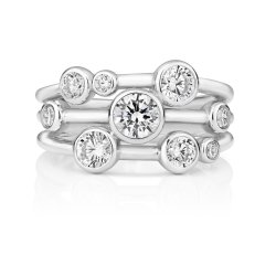 9 Stone Rubover Ring LRG0066